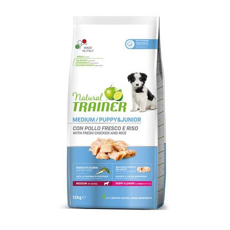 Natural Trainer Medium Puppy & Junior con Pollo fresco
