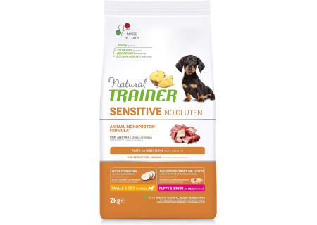 Natural Trainer Sensitive No Gluten Cibo per Cani Puppy&Junior con Salmone - 2kg Natural Trainer Sensitive No Gluten Cibo per Cani Puppy&Junior con Salmone - 2kg