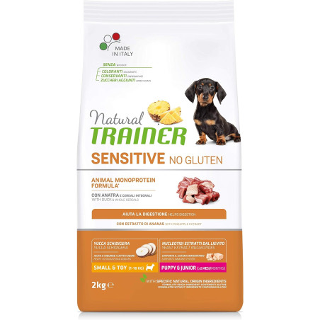 Natural Trainer Sensitive No Gluten Cibo per Cani Puppy&Junior con Salmone - 2kg