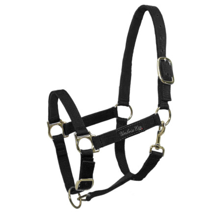 CAVEZZA IN NYLON CON RINFORZO IN PELLE NERO