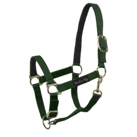CAVEZZA IN NYLON CON RINFORZO IN PELLE VERDE