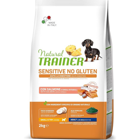 Natural Trainer Sensitive No Gluten Cibo per Cani Adulti con Salmone - 2kg