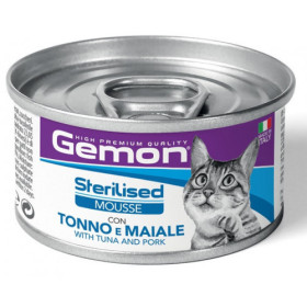Gemon per Gatti Adulti Sterilised Mousse con Tonno e Maiale da 85 gr 12 PEZZI Gemon per Gatti Adulti Sterilised Mousse con Tonno e Maiale da 85 gr 12 PEZZI